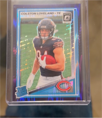 2025 Panini Donruss Optic #204 Colston Loveland Rated Rookie Purple Shock — front