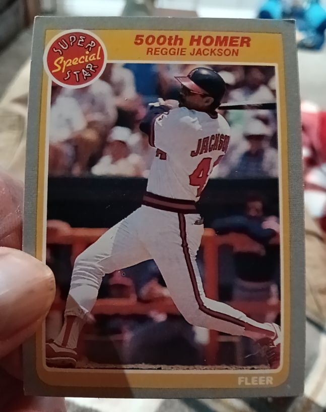 1985 Fleer #639 Reggie Jackson 500th Homer — front