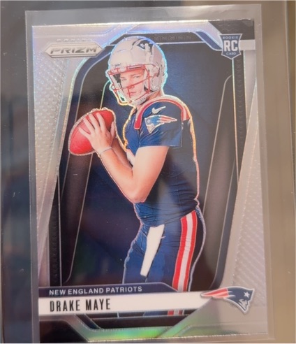 2024 Panini Prizm #12 Drake Maye Silver Variation Rookie Card — front