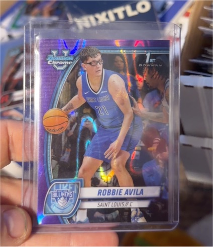 2024-25 Bowman University Chrome #61 Robbie Avila Purple Lava Refractor — front