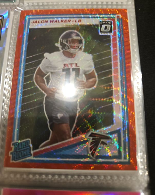 2025 Panini Donruss #344 Jalon Walker Optic Rated Rookie Preview Red Wave — front