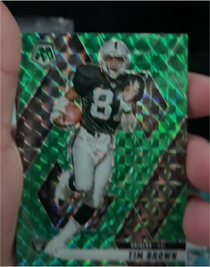 2025 Panini Mosaic Tim Brown Green Mosaic Prizm — front