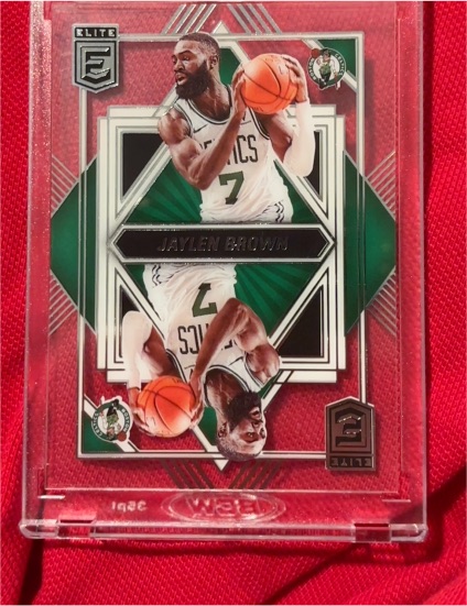 2021-22 Donruss Elite #28 Jaylen Brown Clear Deck — front
