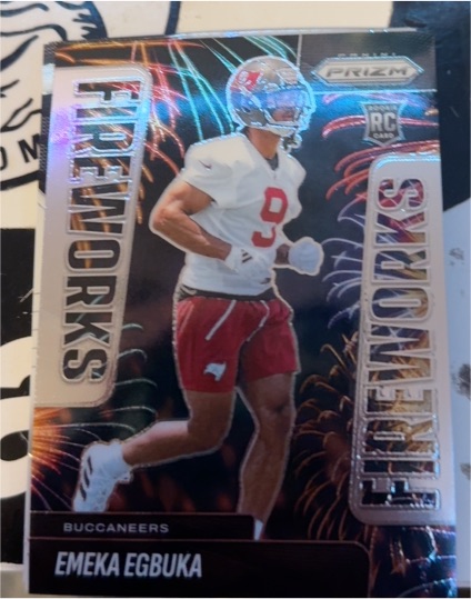 2025 Panini Prizm Fireworks RC Emeka Egbuka — front