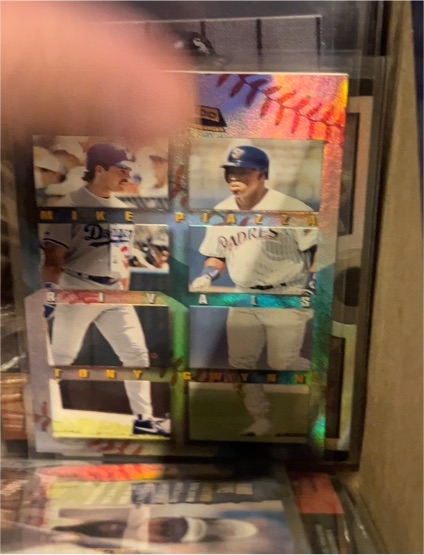 1996 Pinnacle Aficionado Rivals #21 Mike Piazza Tony Gwynn — front