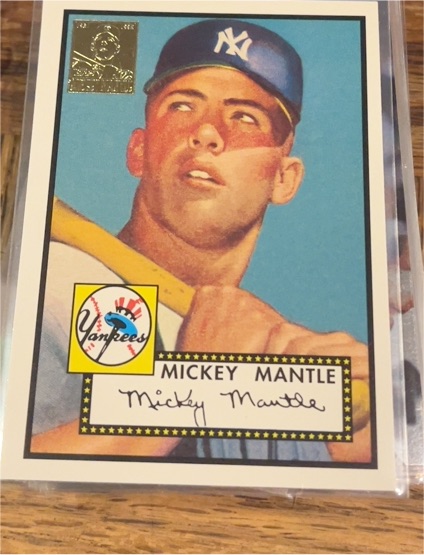 1996 Topps #2 Mickey Mantle 1952 Topps Commemorative Reprint — front