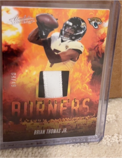 2025 Panini Absolute Football #ABU-BTH Brian Thomas Jr. Absolute Burners Patch — front