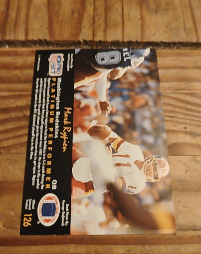 1991 Pro Set Platinum #126 Mark Rypien — front