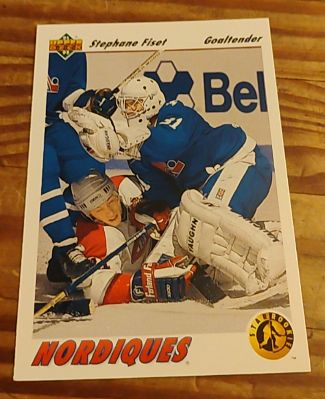 1991-92 Upper Deck #452 Stephane Fiset Quebec Nordiques — front