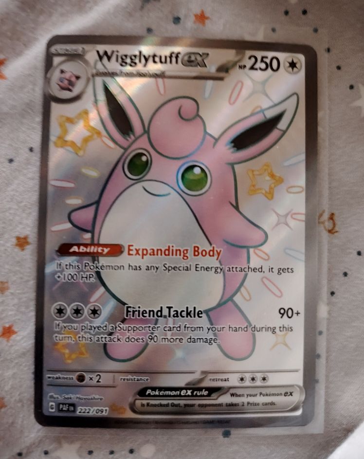 2022 Pokémon Scarlet & Violet Paldean Fates #222 Wigglytuff ex — front