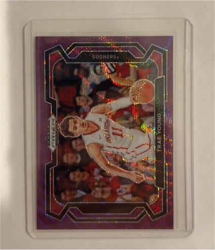 2024 Panini Prizm Draft Picks #49 Trae Young Purple Wave Variation — front