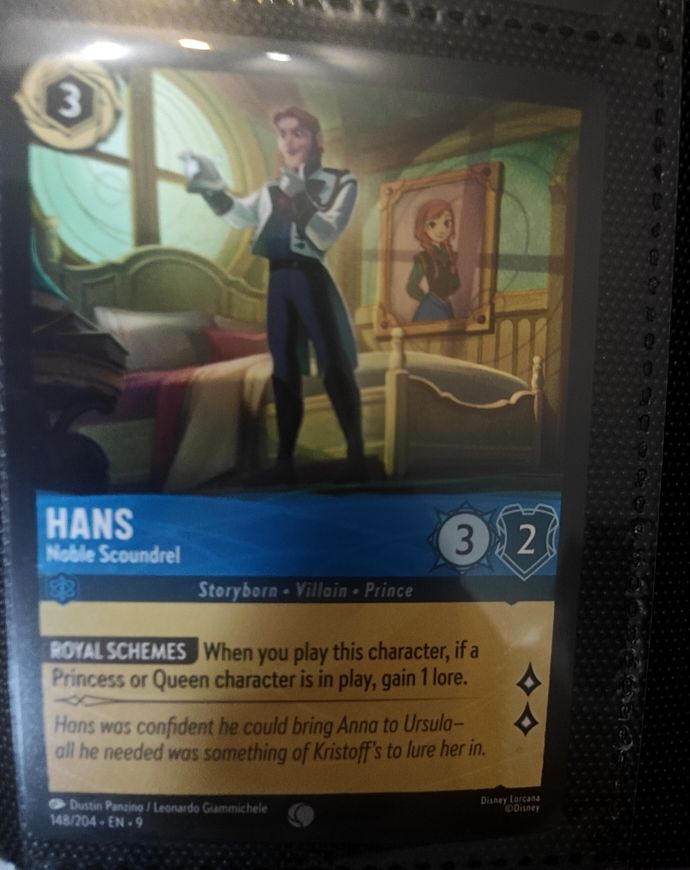 2025 Disney Lorcana Fabled #148 Hans Noble Scoundrel — front