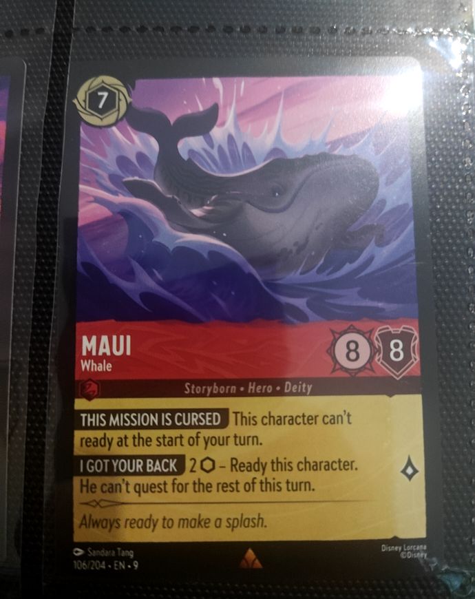 Disney Lorcana Into the Inklands #106 Maui Whale — front