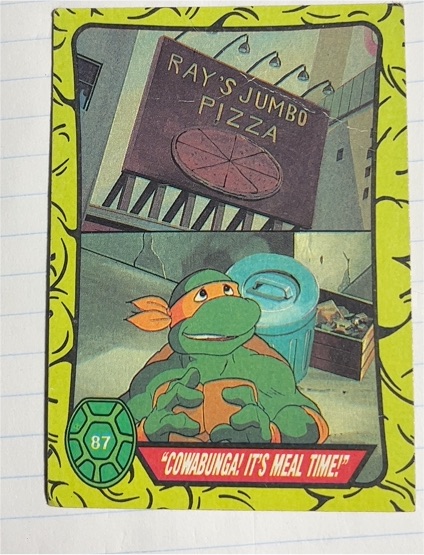 1989 Topps Teenage Mutant Ninja Turtles #87 Michelangelo — front