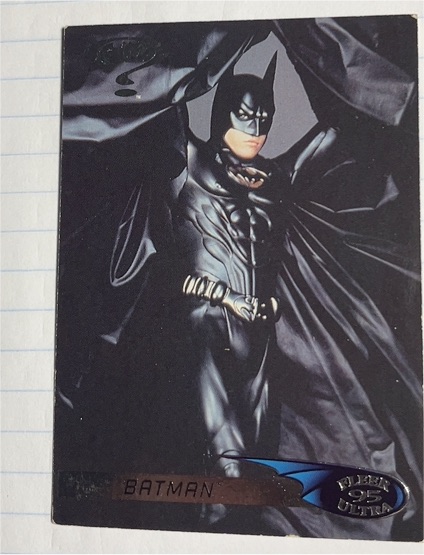 1995 Fleer Ultra Batman Forever Metal Prints Jumbo Card Box Toppers #10 — front