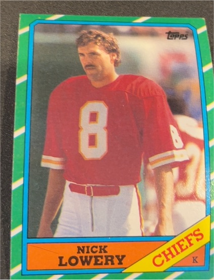 1986 Topps #308 Nick Lowery — front