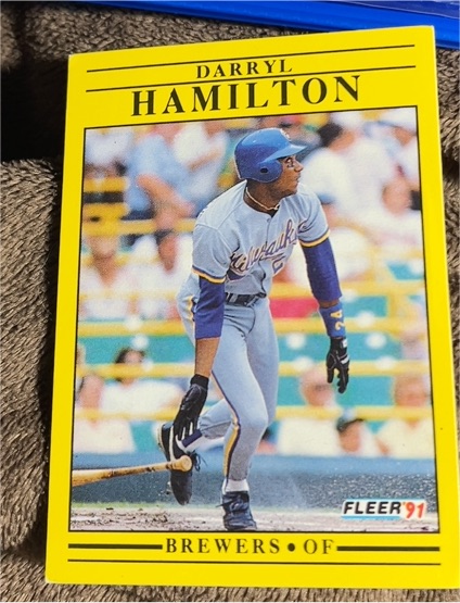 1991 Fleer #585 Darryl Hamilton — front