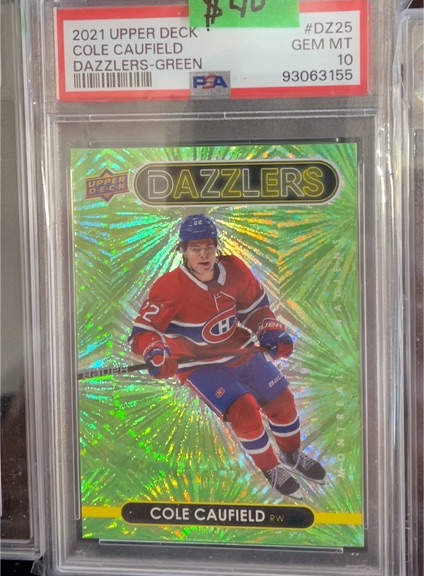 2021 Upper Deck Dazzlers Green #DZ25 Cole Caufield — front