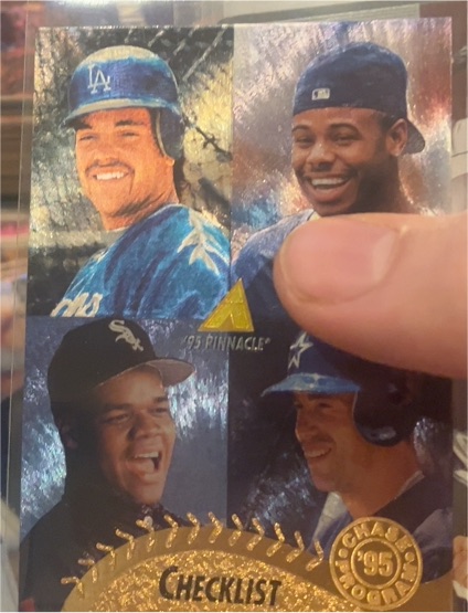 1995 Pinnacle #450 Mike Piazza / Ken Griffey Jr. / Frank Thomas / Jeff Bagwell — front