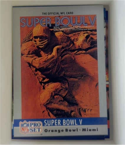 1990 Pro Set Super Bowl V #5 — front