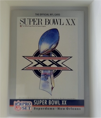 1990 Pro Set #20 Super Bowl XX Super Bowl Collectibles — front
