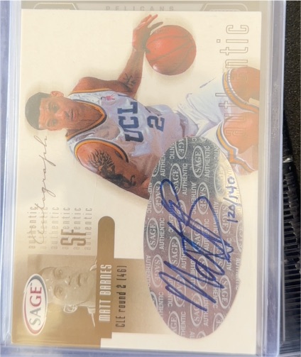 2002 Sage Authentic #A16 Matt Barnes — front