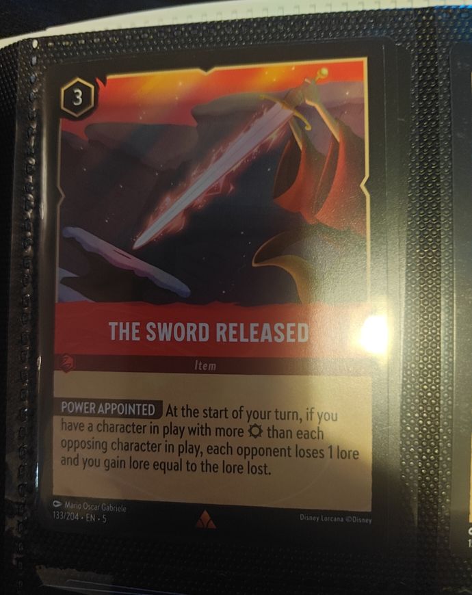 Disney Lorcana Shimmering Skies #133 The Sword Released — front