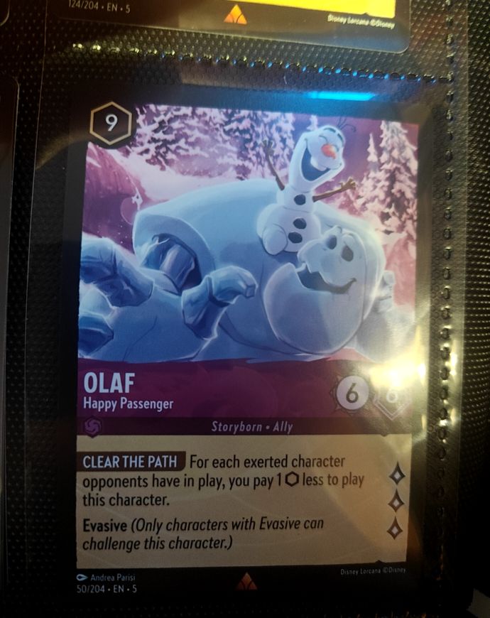 Disney Lorcana Shimmering Skies #50 Olaf - Happy Passenger — front