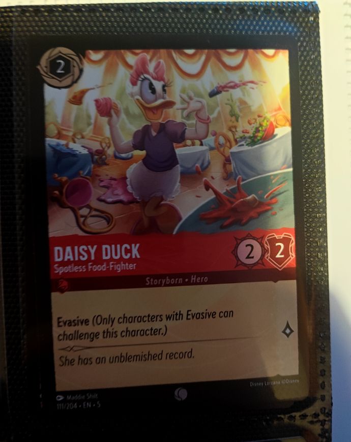 2024 Lorcana Shimmering Skies #111 Daisy Duck Spotless Food-Fighter — front