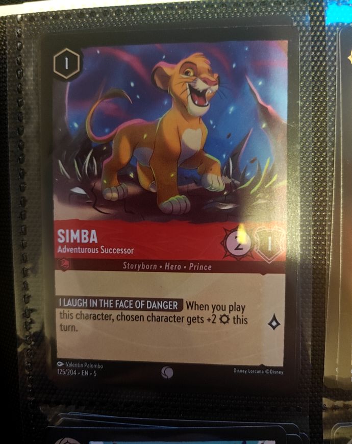 Disney Lorcana Shimmering Skies #125 Simba - Adventurous Successor — front