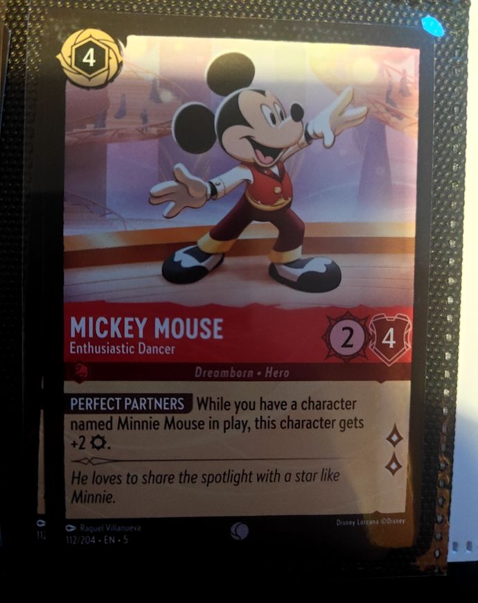 Disney Lorcana Shimmering Skies #112 Mickey Mouse - Enthusiastic Dancer — front