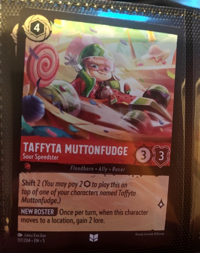 2024 Disney Lorcana Shimmering Skies #117 Taffyta Muttonfudge — front