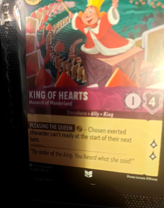 2024 Disney Lorcana Shimmering Skies #57 King of Hearts Monarch of Wonderland — front