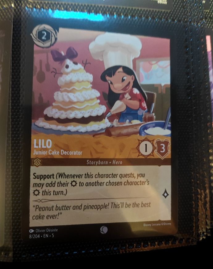 Disney Lorcana Shimmering Skies #8 Lilo - Junior Cake Decorator — front