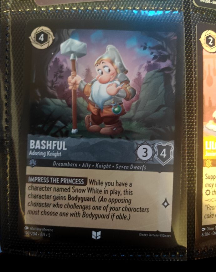 2024 Disney Lorcana Shimmering Skies #189 Bashful - Adoring Knight — front