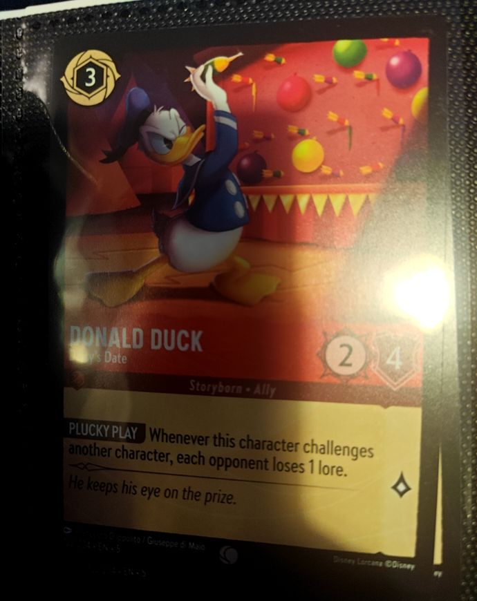 2024 Lorcana Shimmering Skies #122 Donald Duck Daisy's Date — front
