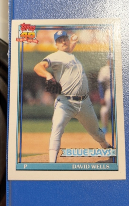 1991 Topps #619 David Wells — front