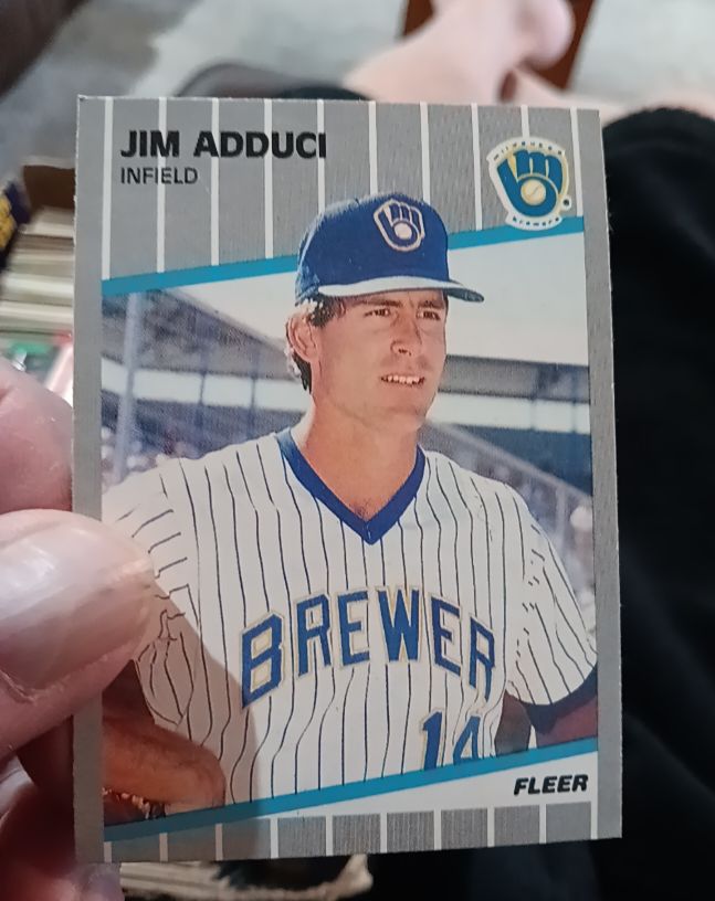 1989 Fleer #176 Jim Adduci Milwaukee Brewers — front