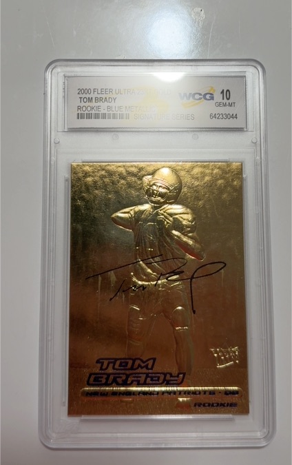 2000 Fleer Ultra #234 Tom Brady Rookie 23KT Gold Signature Series — front