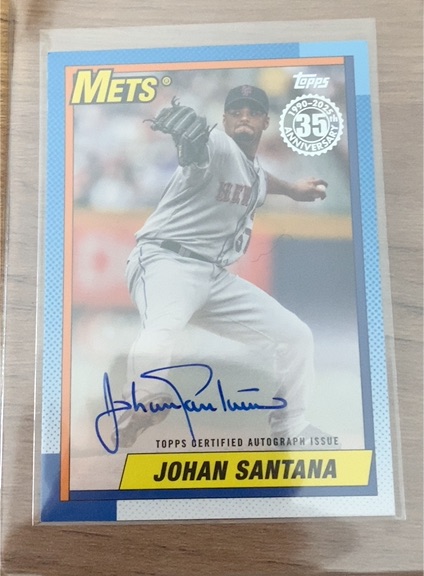 2025 Topps Update #90A-JS Johan Santana 1990 35th Anniversary Autographs — front