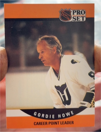1990-91 Pro Set #654 Gordie Howe Career Point Leader — front