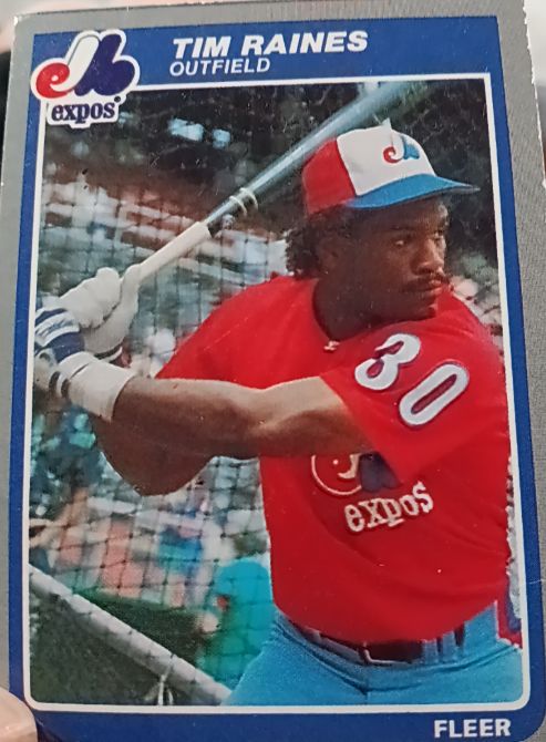 1985 Fleer #405 Tim Raines — front