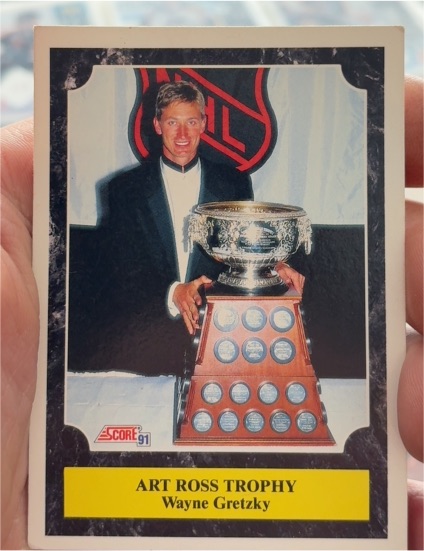 1991-92 Score American #427 Wayne Gretzky Art Ross Trophy — front