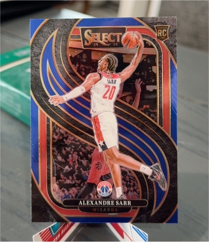 2024-25 Panini Select #185 Alexandre Sarr Premier Level Blue Prizm Rookie — front