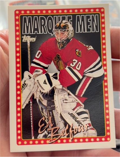 1995-96 Topps #378 Ed Belfour Marquee Men Chicago Blackhawks — front
