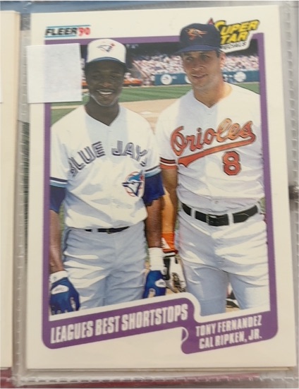 1990 Fleer #634 Leagues Best Shortstops Tony Fernandez / Cal Ripken, Jr. — front