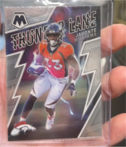 2022 Panini Mosaic Thunder Lane #TL-16 Javonte Williams — front