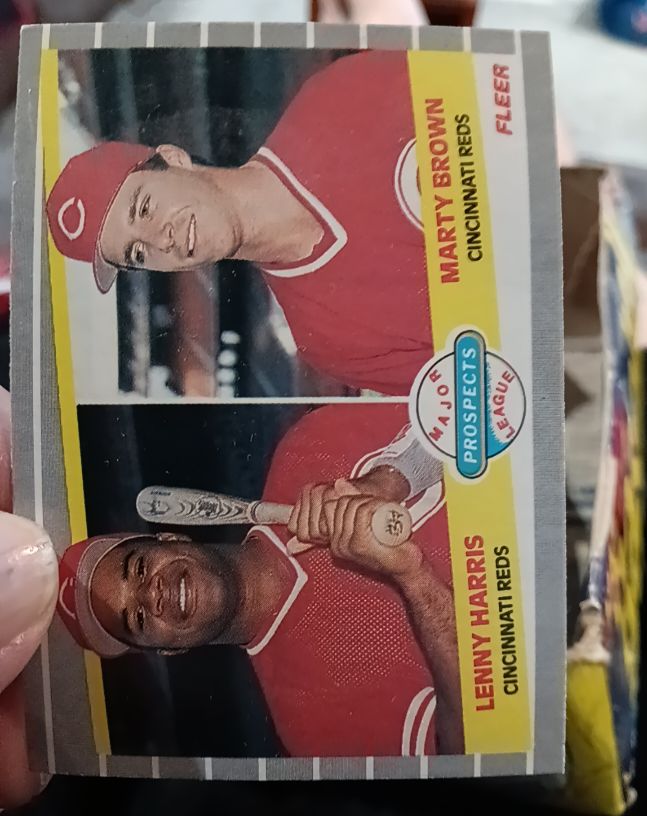 1989 Fleer #645 Lenny Harris, Marty Brown — front