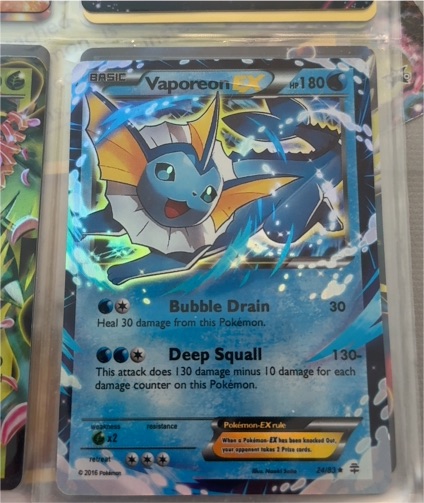 2016 Pokémon XY Generations #24 Vaporeon EX — front