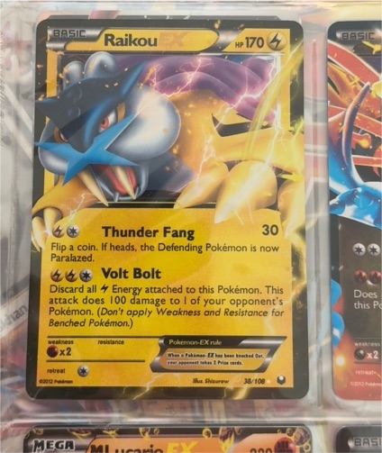 2012 Pokémon #38 Raikou EX — front